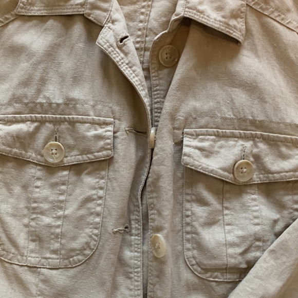 Linen cotton blend Safari style jacket - Picture 7 of 7